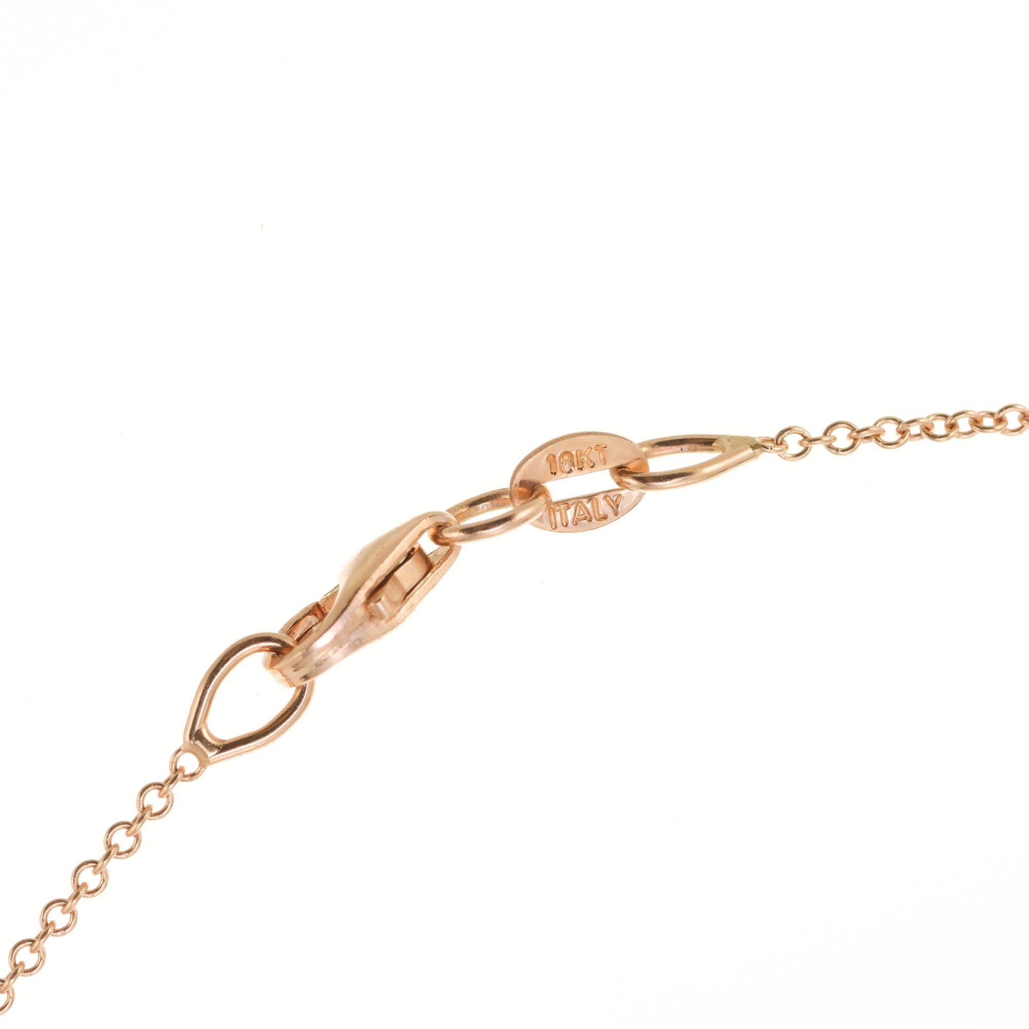 EGL-zertifizierte 2,15 Karat natürliche rosa und braune Diamant-Slice Gold-Anhänger-Halskette Damen im Angebot
