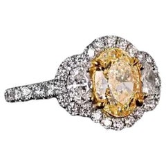 EGL Certified 2.28 Carat Fancy Brownish Yellow VVS2 Oval Halo Diamond Ring