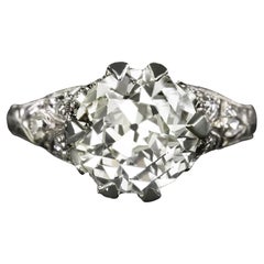 EGL Certified 2.50 Vintage Round Brilliant Cut Diamond Ring