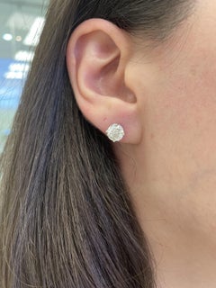 EGL Certified 2.53 Carat Diamond Stud Earrings J VS2 White Gold