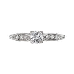 EGL Certified .26 Carat Diamond Transitional Cut Platinum Engagement Ring