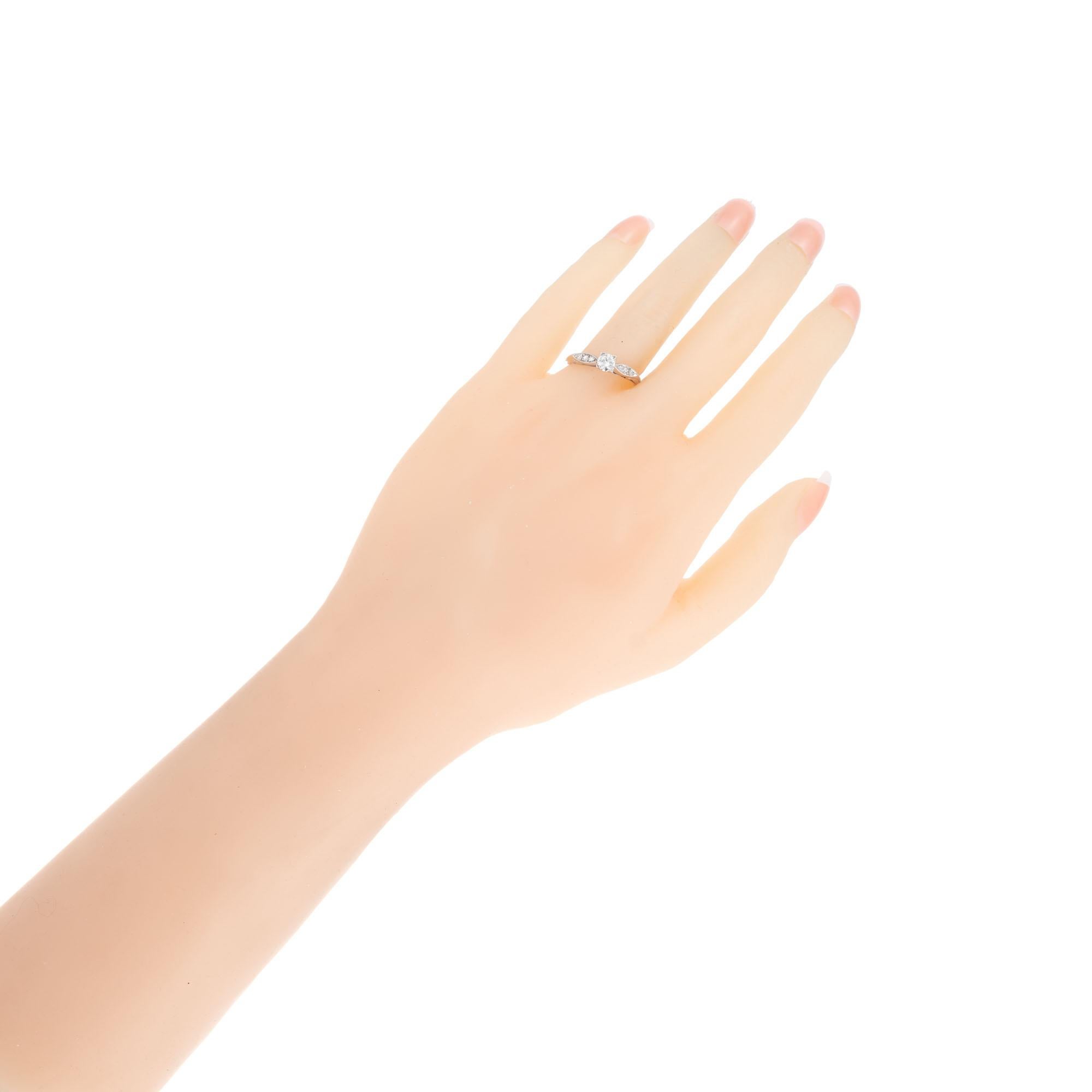 Women's EGL Certified .26 Carat Diamond Transitional Cut Platinum Engagement Ring For Sale