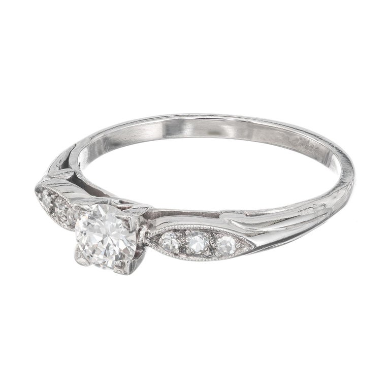 EGL Certified .26 Carat Diamond Transitional Cut Platinum Engagement