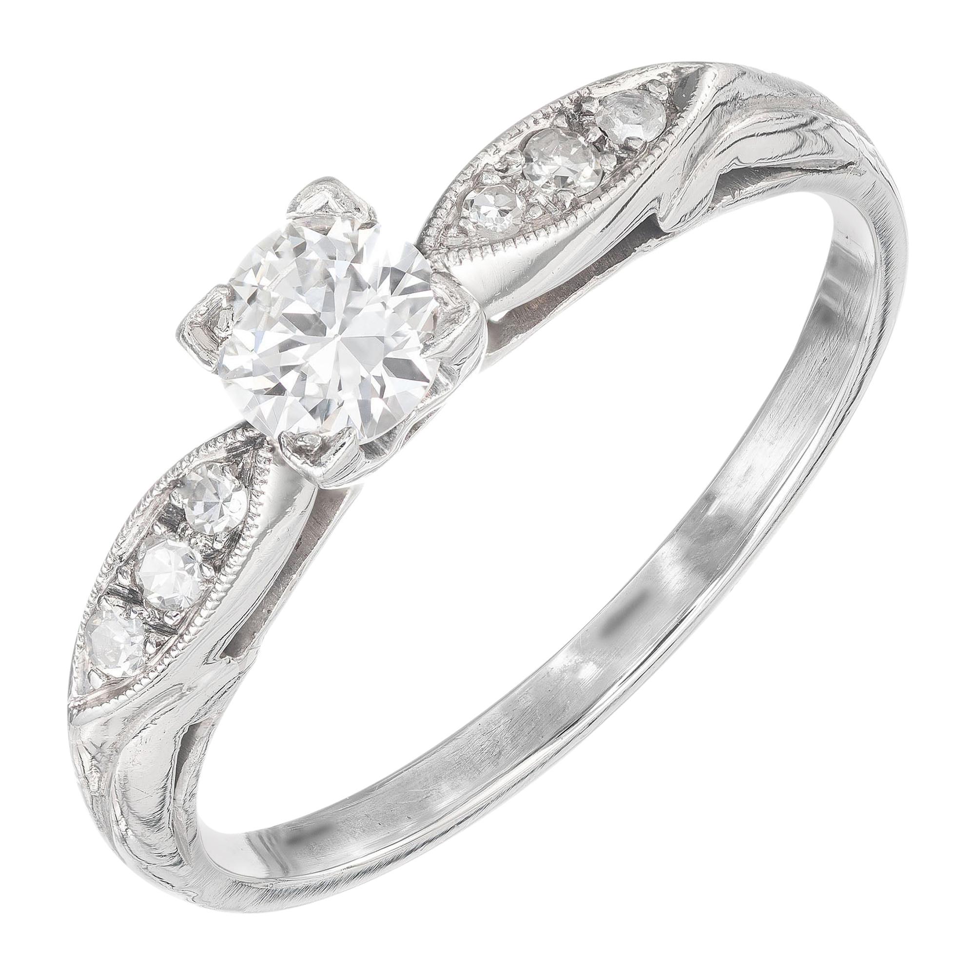 EGL Certified .26 Carat Diamond Transitional Cut Platinum Engagement Ring