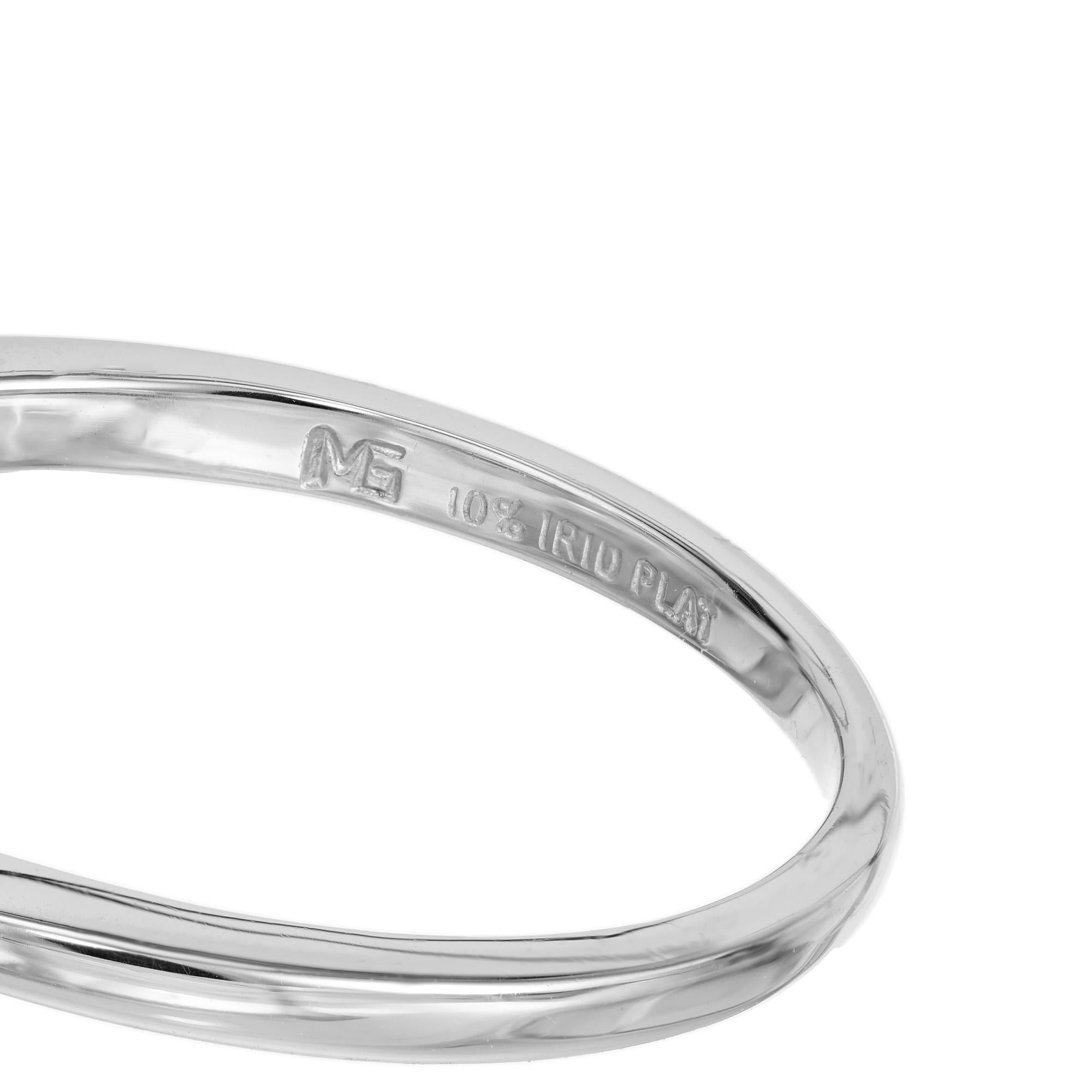 EGL Certified 2.71 Carat Round Diamond Platinum Three-Stone Engagement Ring For Sale 2