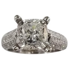 EGL Certified 3.06 Carat Cushion Cut Diamond Color E Clarity Si3 'US 918748207D'