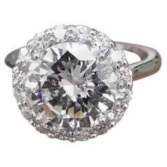 halo settings for round diamonds EGL Certified 3.60 Carat Round Diamond in a Halo Setting