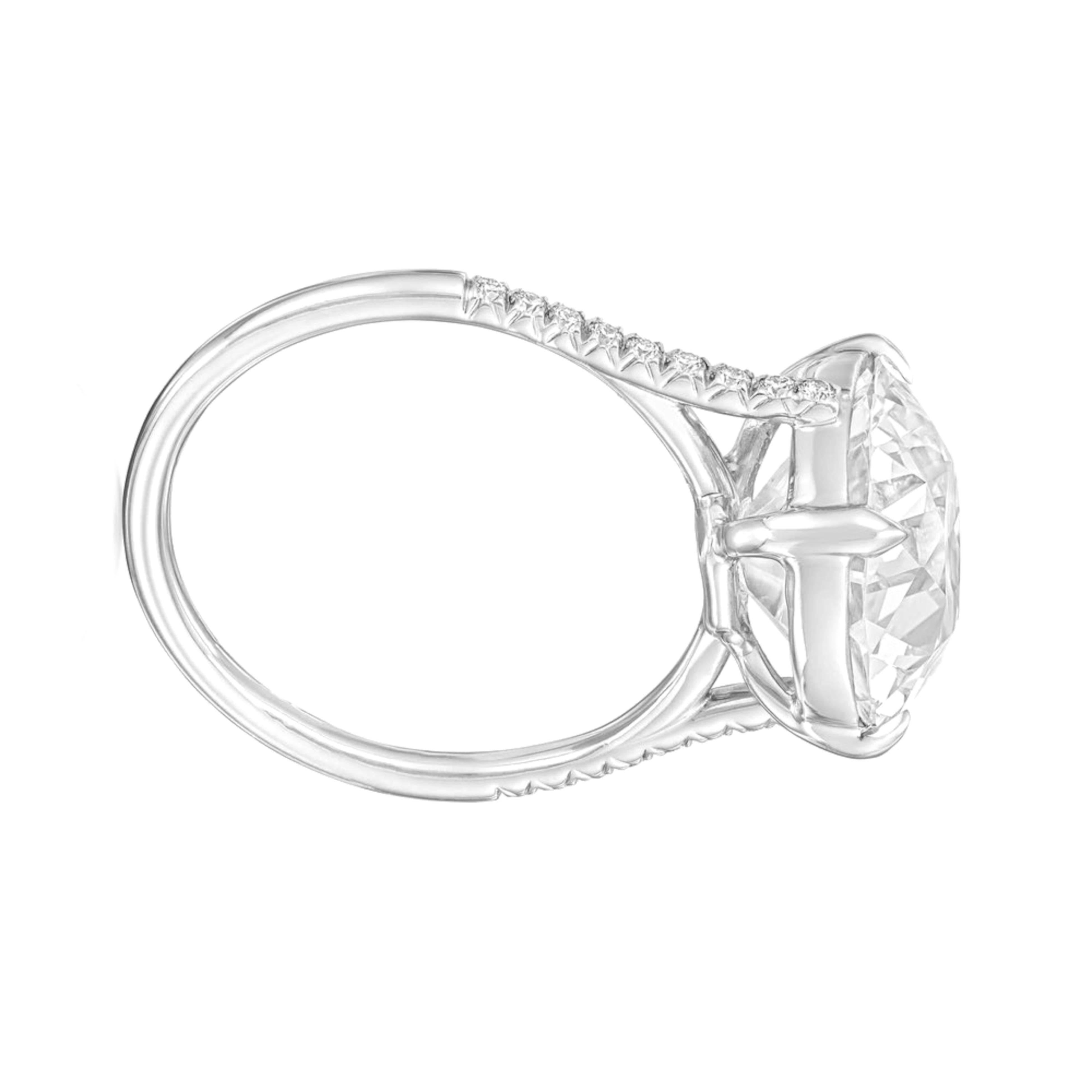 - 3.93ct natural diamond

- Original vintage diamond

- Beautiful old European cut.

- Big spread at 10.3mm. Looks comparable to a typical 4 carat!

- EGL-USA certified

- Faces up nicely white with I color

- Completely eye clean with a clarity