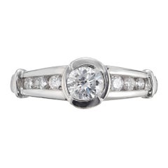 EGL Certified .40 Carat Semi Bezel Channel Set Diamond Engagement Ring