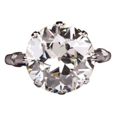 EGL Certified 4.13 Carat Old European Diamond Ring