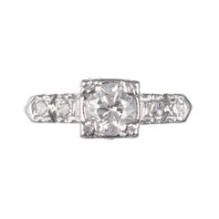 EGL Certified .43 Carat Diamond White Gold Engagement Ring