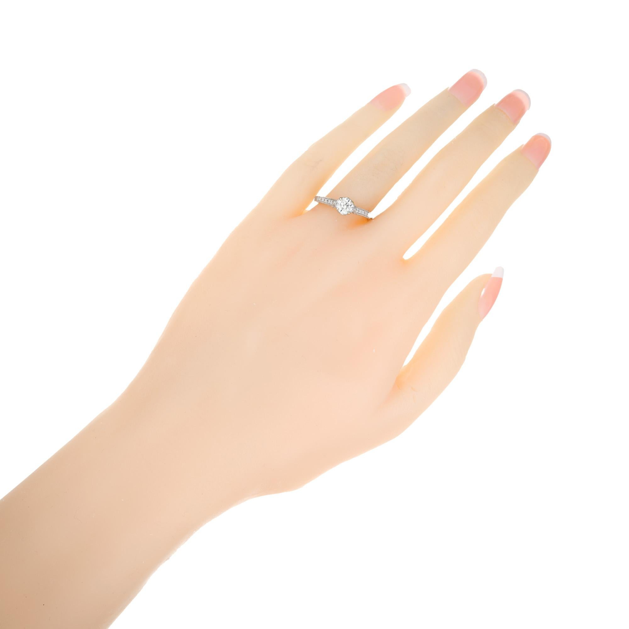 EGL-zertifizierter Verlobungsring aus Weißgold mit47 Karat Diamant im viktorianischen Stil  im Angebot 2