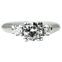 EGL Certified .48 Pts. Diamond 14 Karat White Gold 3-Stone Ring