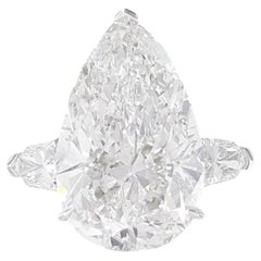 EGL Certified 5 Carat Pear Cut Diamond Engagement Ring