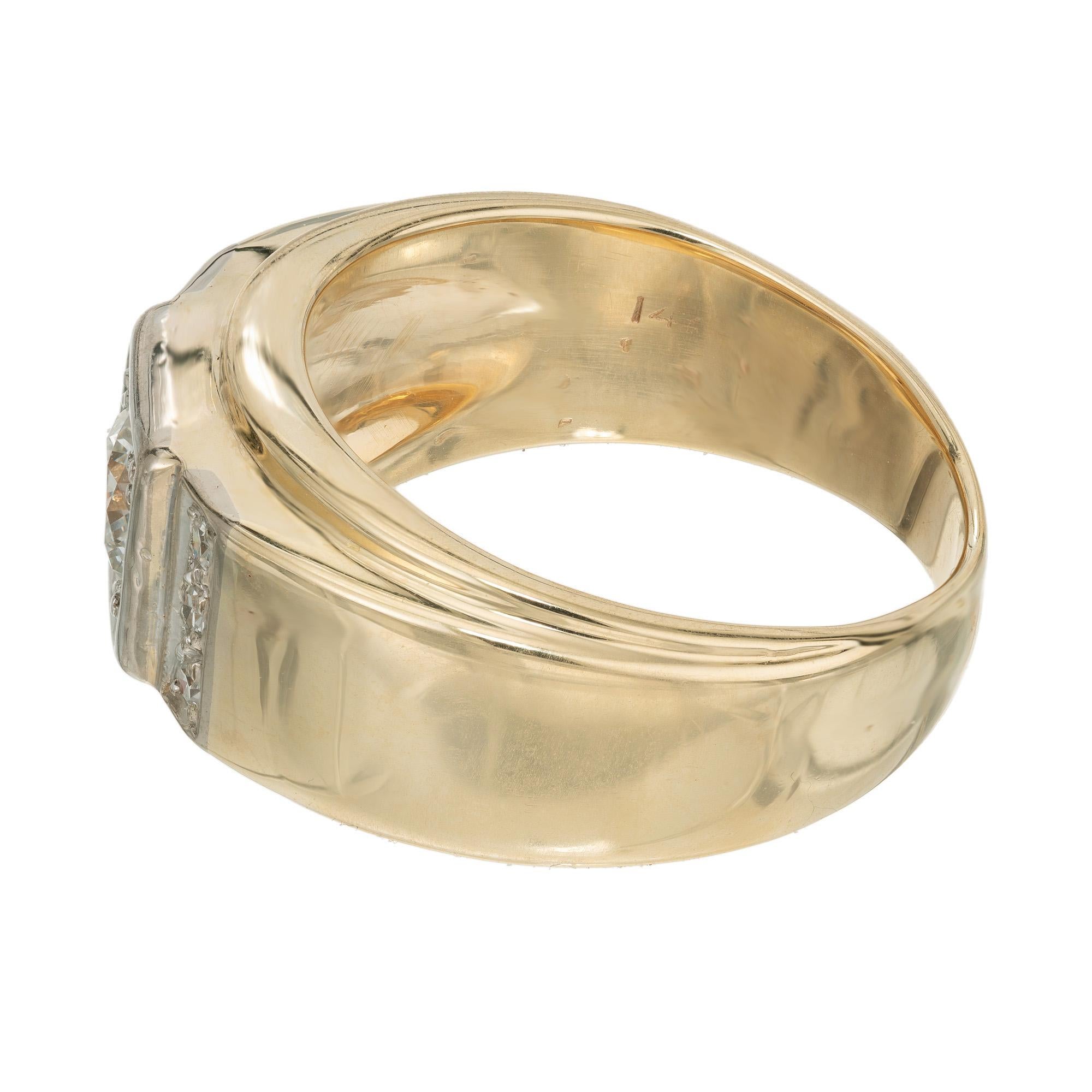 Women's EGL Certified .50 Carat Diamond Two Tone Gold Men's Ring 