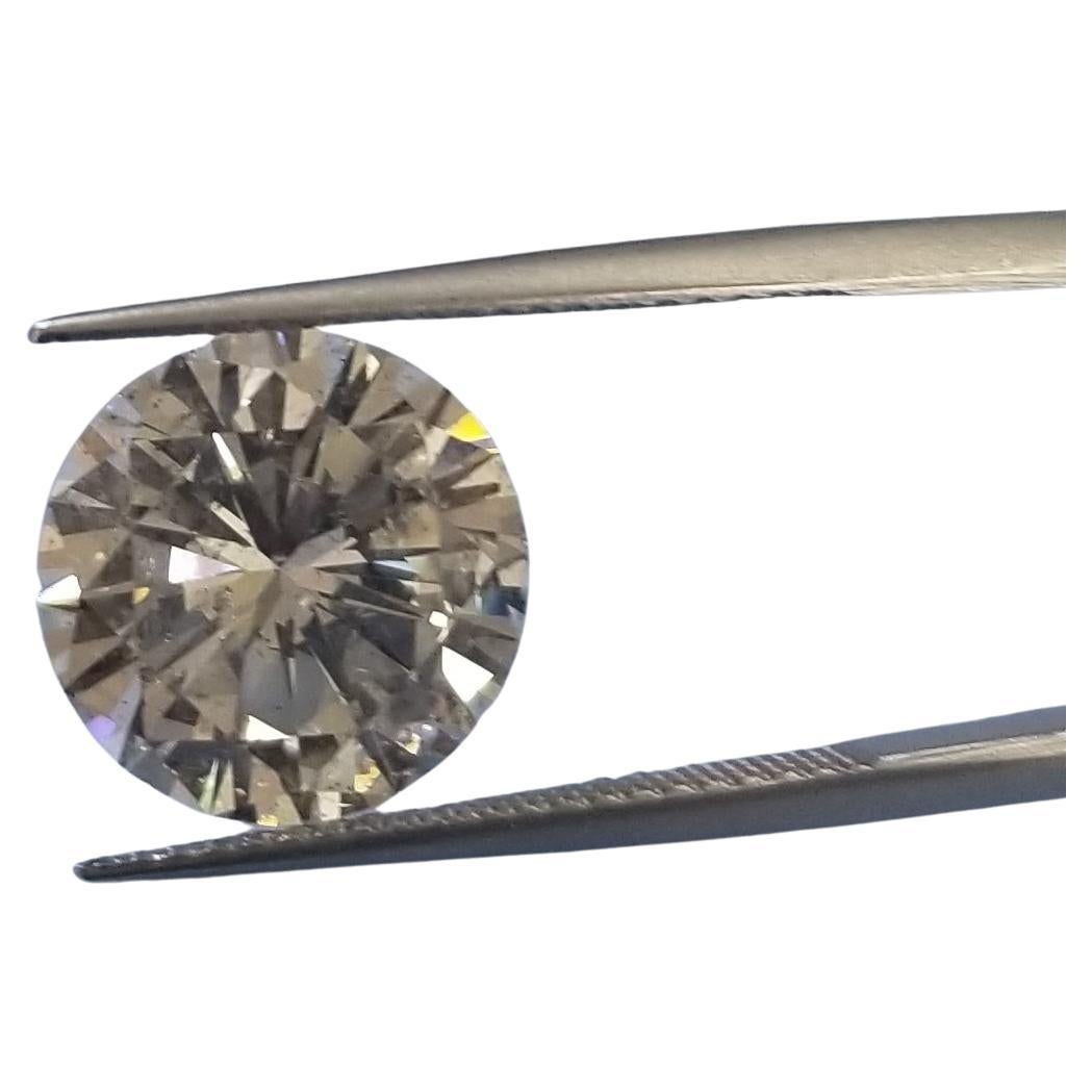 EGL Certified RD Brilliant Cut Natural Diamond 5.24 Carat H Color & SI2 Clarity For Sale