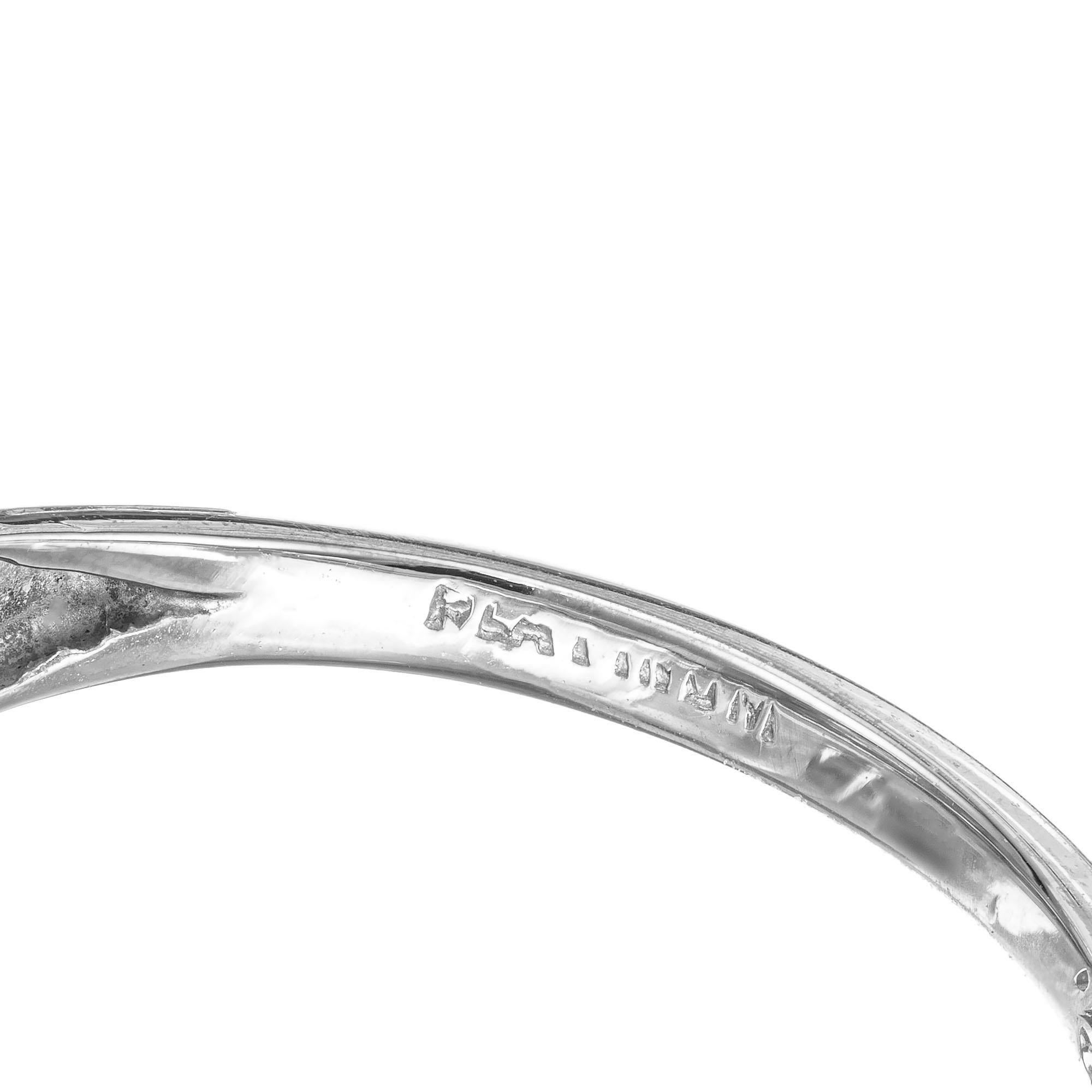 Women's EGL Certified .55 Carat Diamond Edwardian Platinum Engagement Ring For Sale