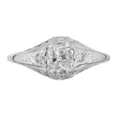 EGL Certified .55 Carat Diamond White Gold Engagement Ring