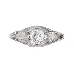 EGL Certified .56 Carat Diamond Platinum Engagement Ring