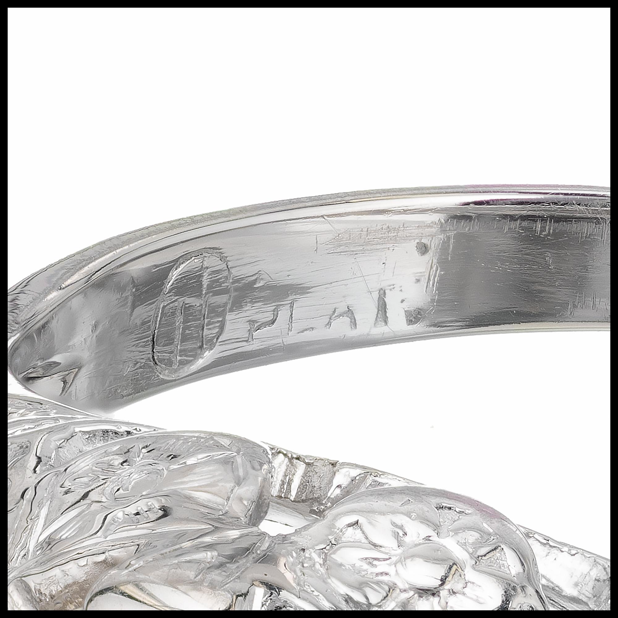 Women's EGL Certified .56 Carat Diamond Platinum Engagement Ring For Sale