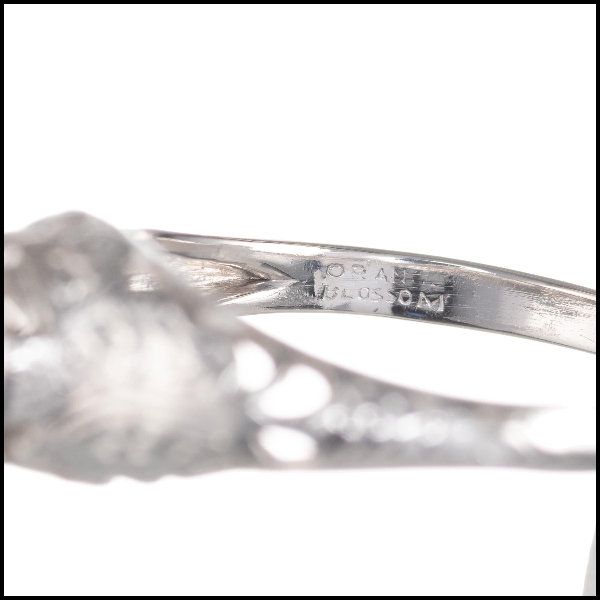 EGL Certified .56 Carat Diamond Platinum Engagement Ring For Sale 1