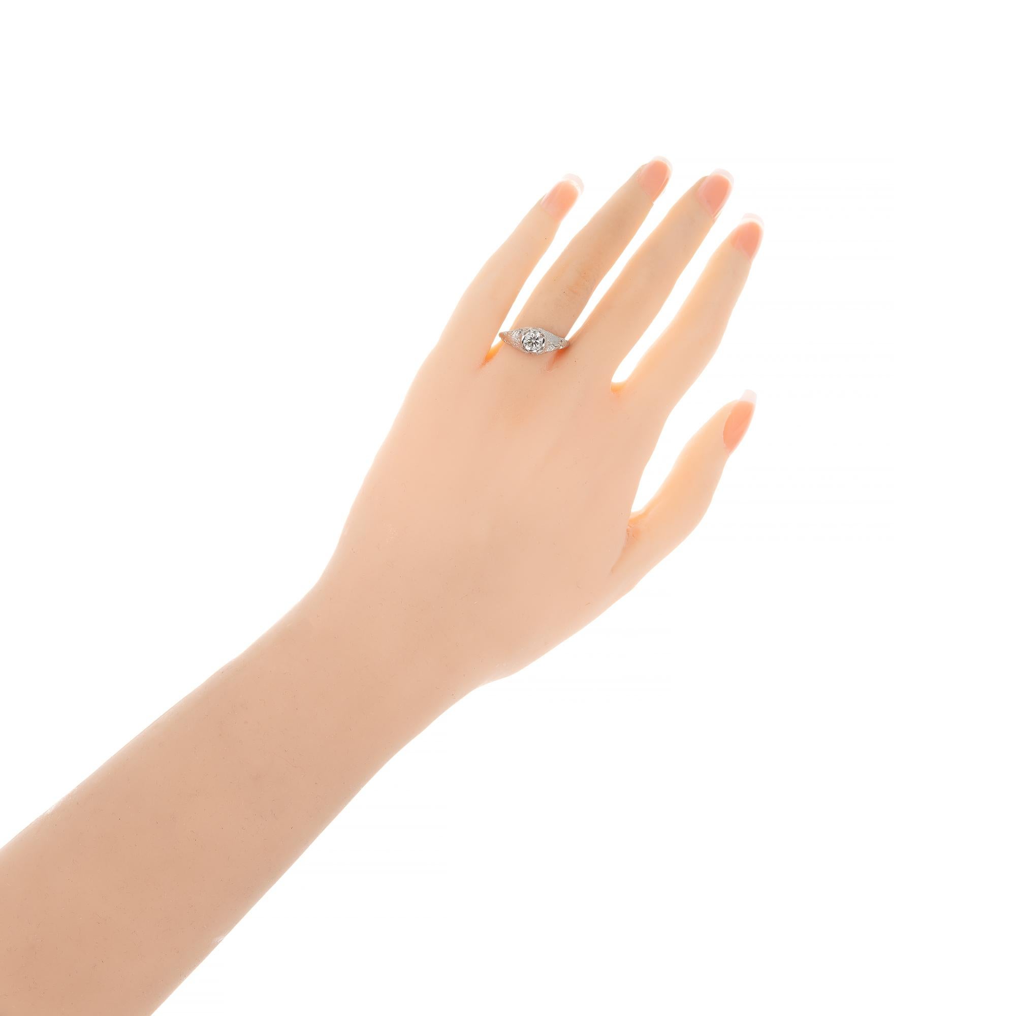 EGL Certified .56 Carat Diamond Platinum Engagement Ring For Sale 2