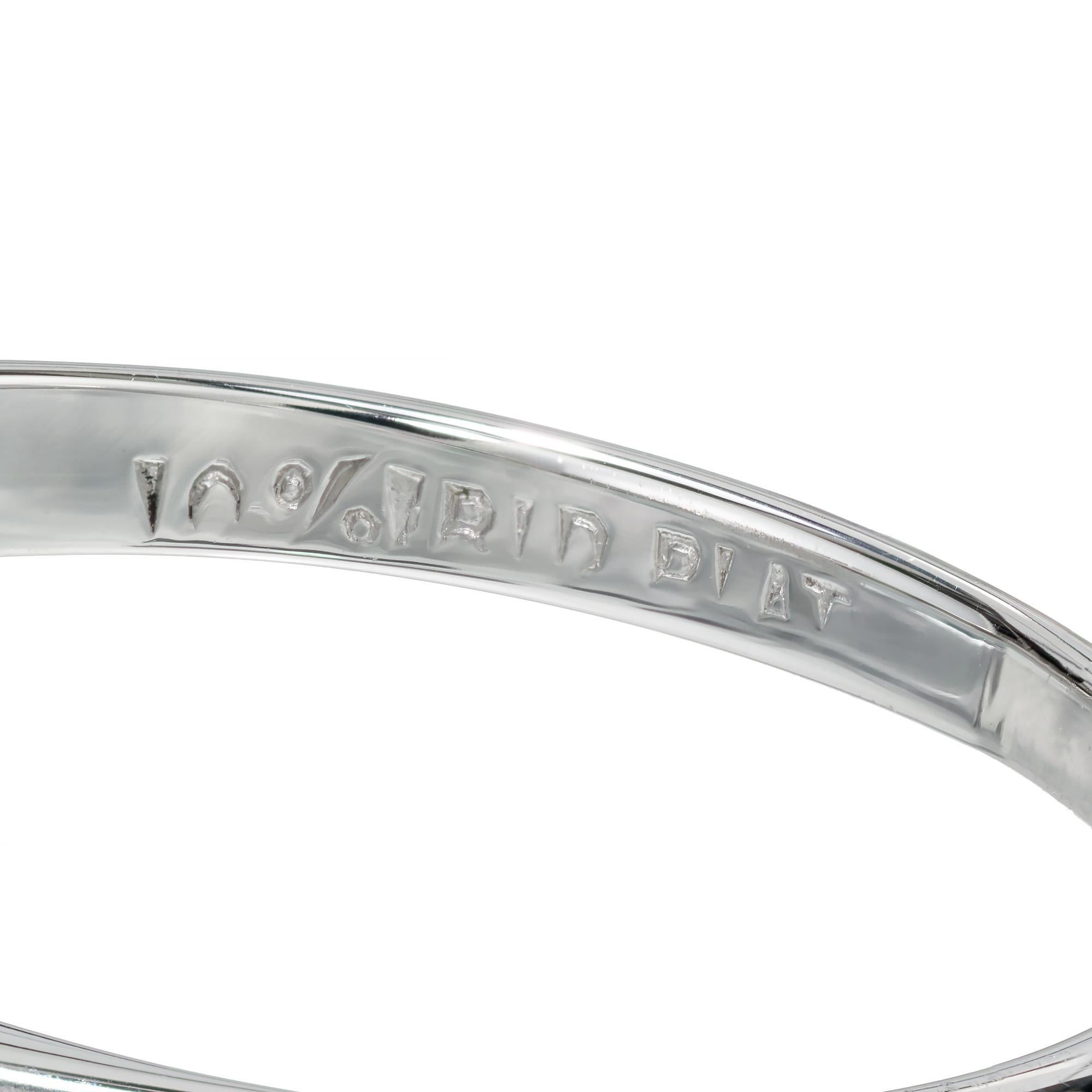 Women's EGL Certified .61 Carat Round Diamond Platinum Three-Stone Engagement Ring  For Sale
