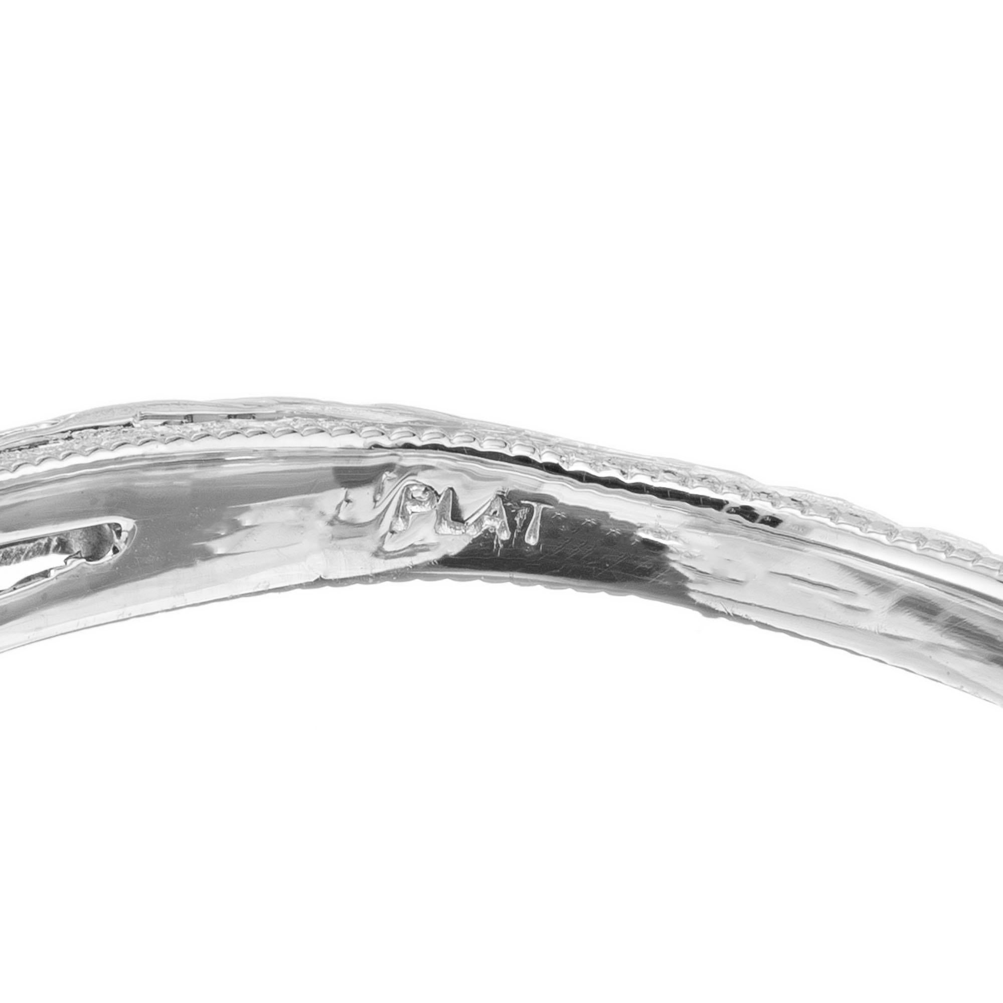 EGL Certified .63 Carat Diamond Platinum Art Deco Engagement Ring For Sale 1