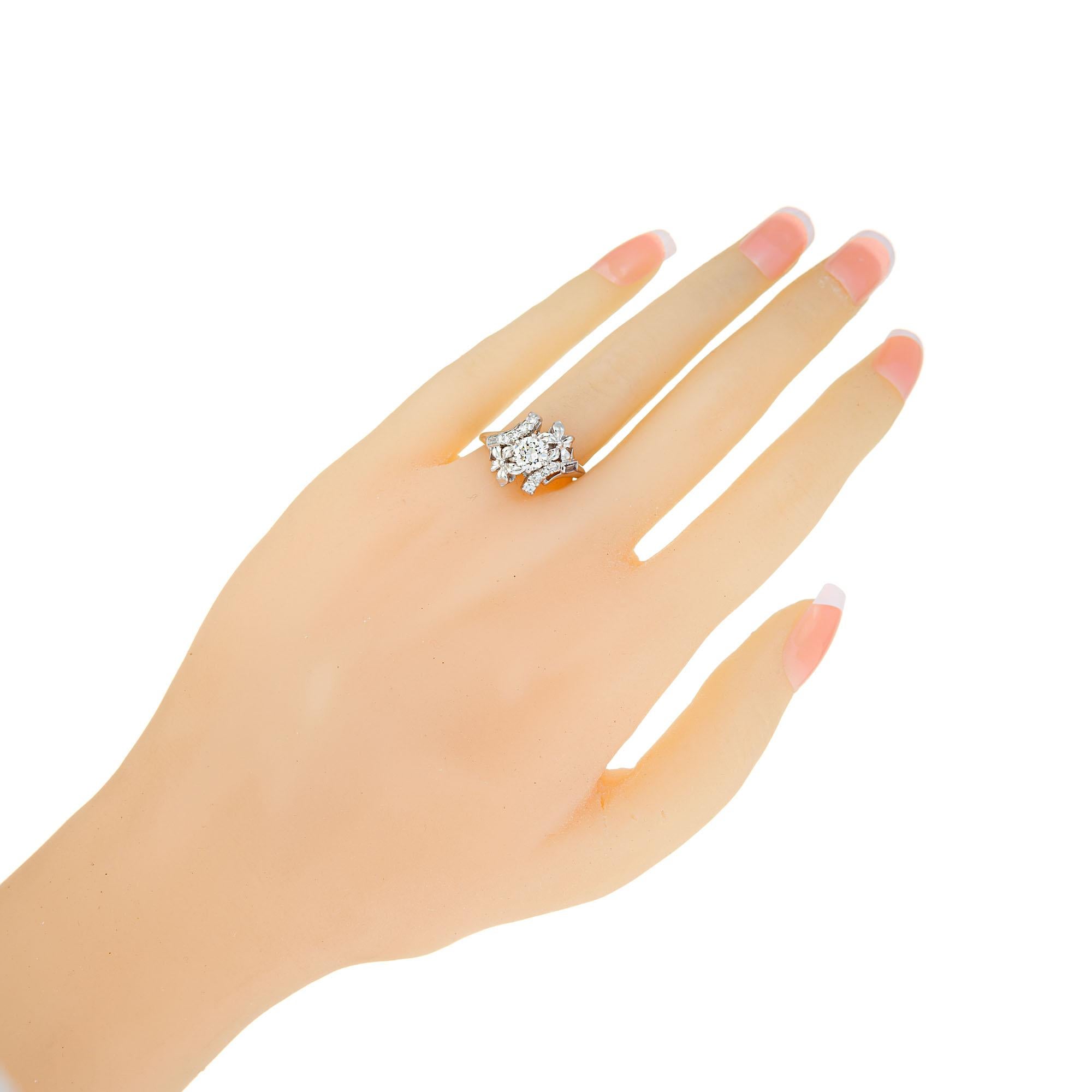 EGL Certified .63 Carat Diamond Platinum Engagement Ring For Sale 2