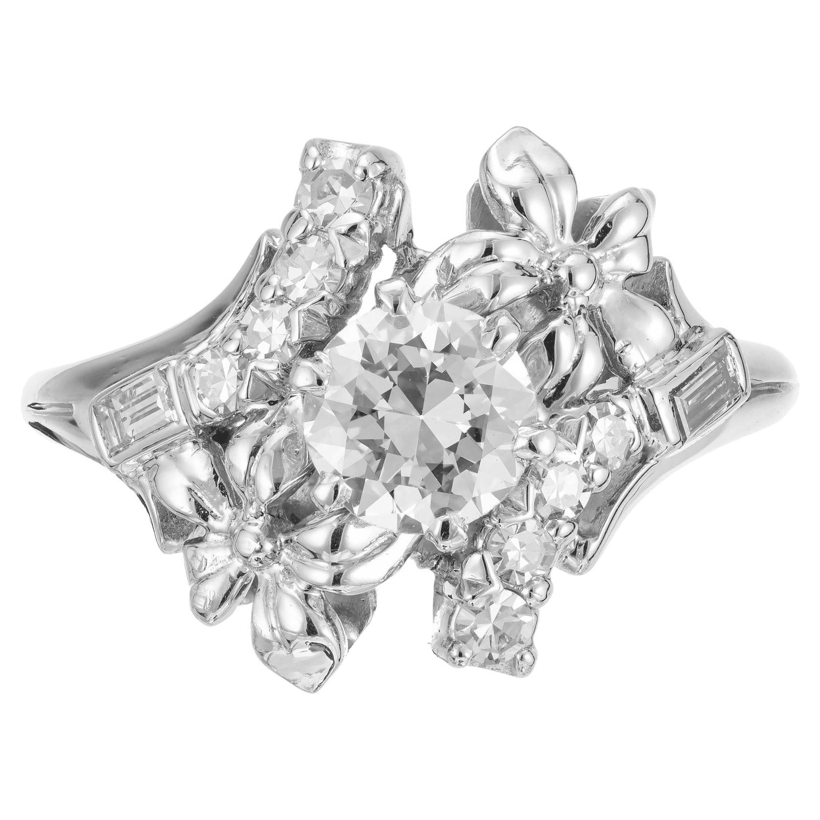 EGL Certified .63 Carat Diamond Platinum Engagement Ring