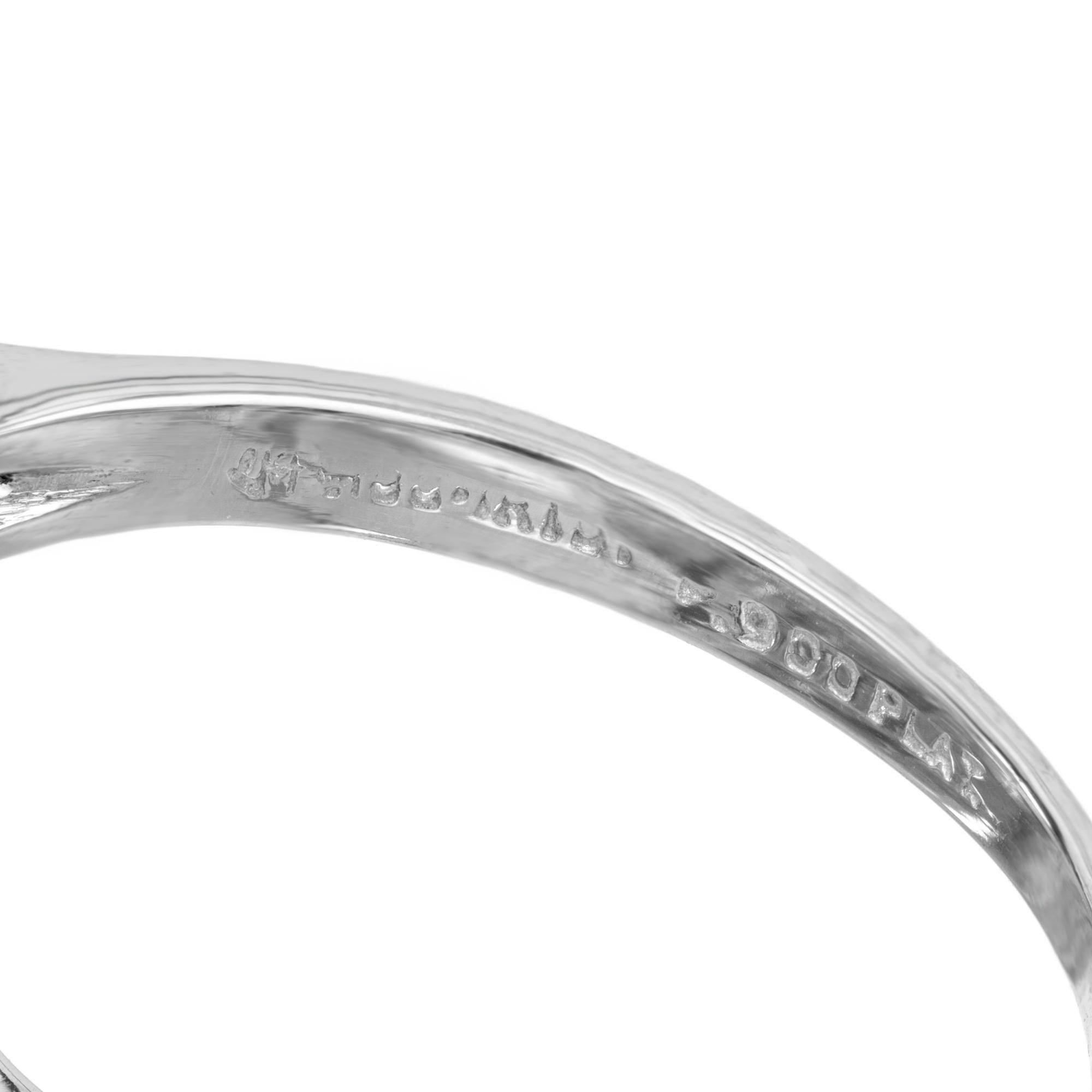 EGL Certified .65 Carat Old European Diamond Platinum Engagement Ring For Sale 2