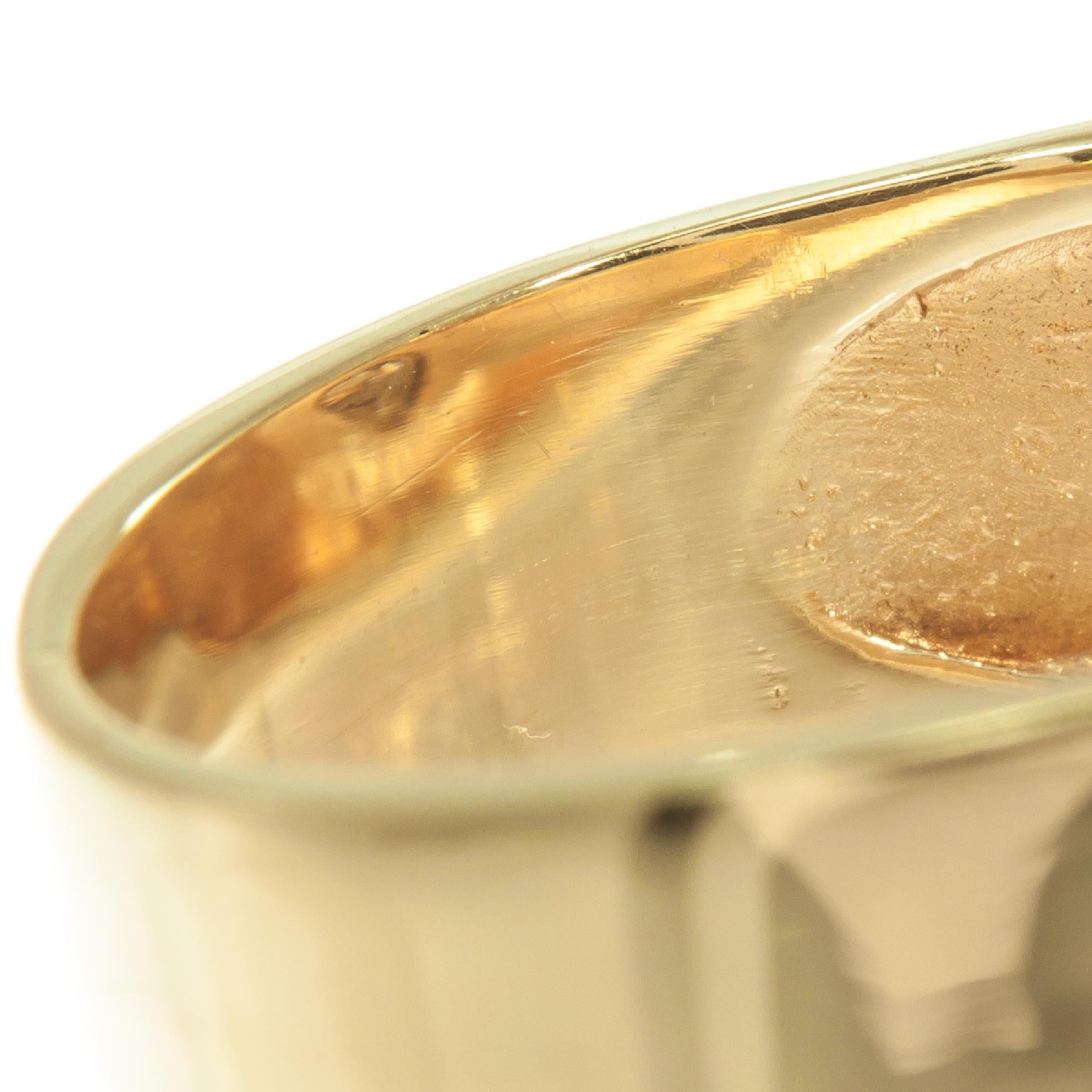 EGL Certified .65 Carat Orange Brown Diamond Yellow Gold Unisex Band Ring For Sale 2