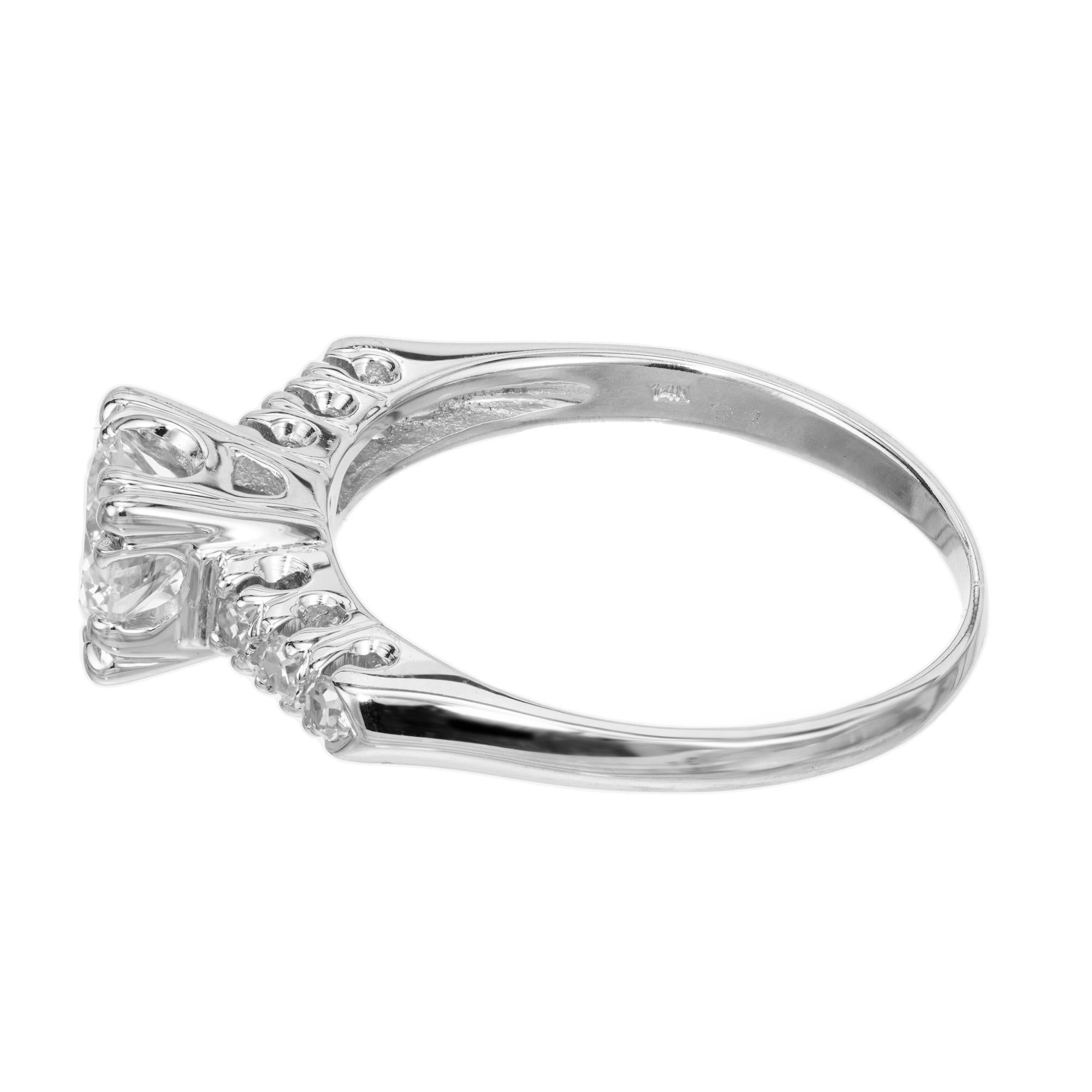 Women's EGL Certified .65 Carat Round Brilliant Cut Diamond White Gold Engagement Ring  For Sale