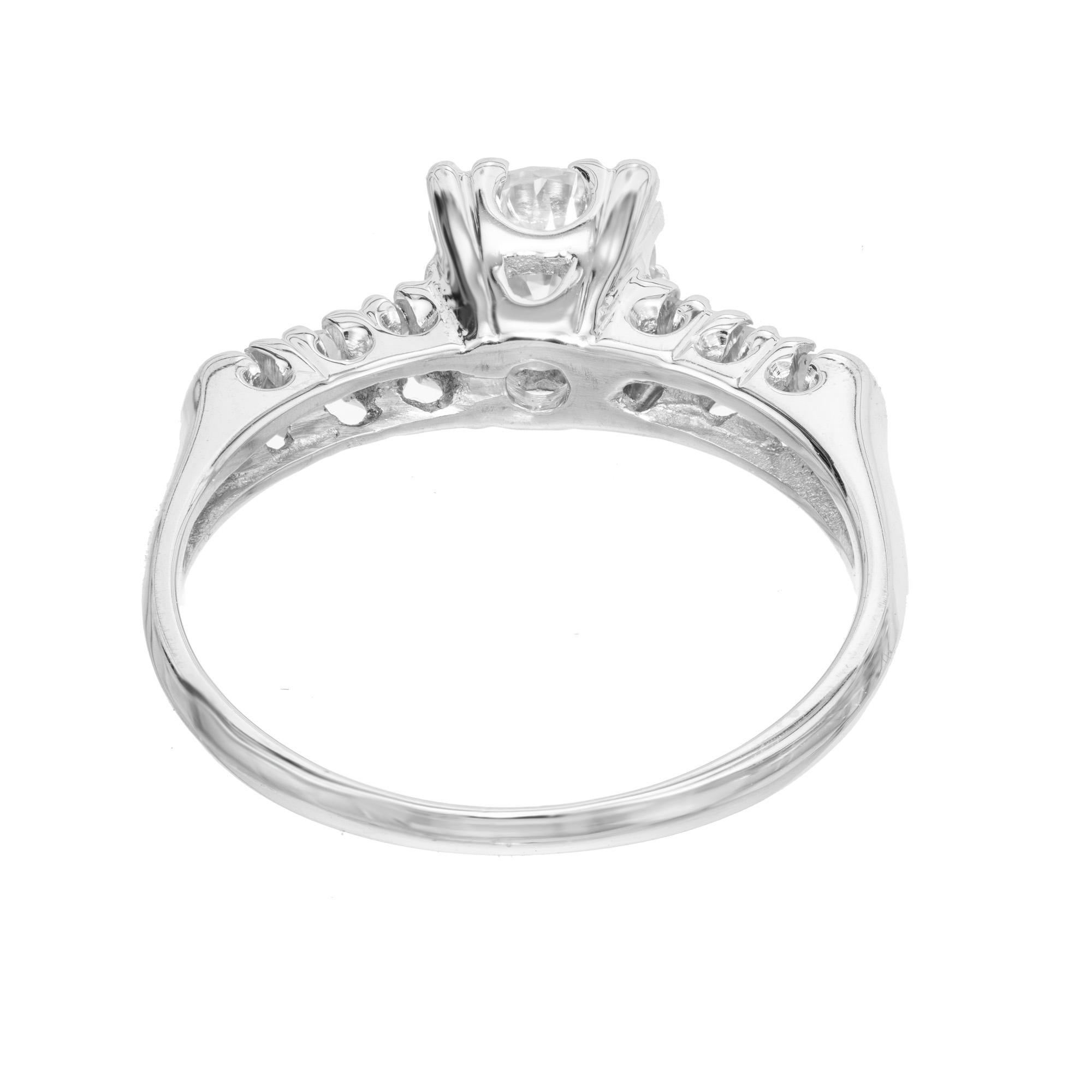 EGL Certified .65 Carat Round Brilliant Cut Diamond White Gold Engagement Ring  For Sale 1