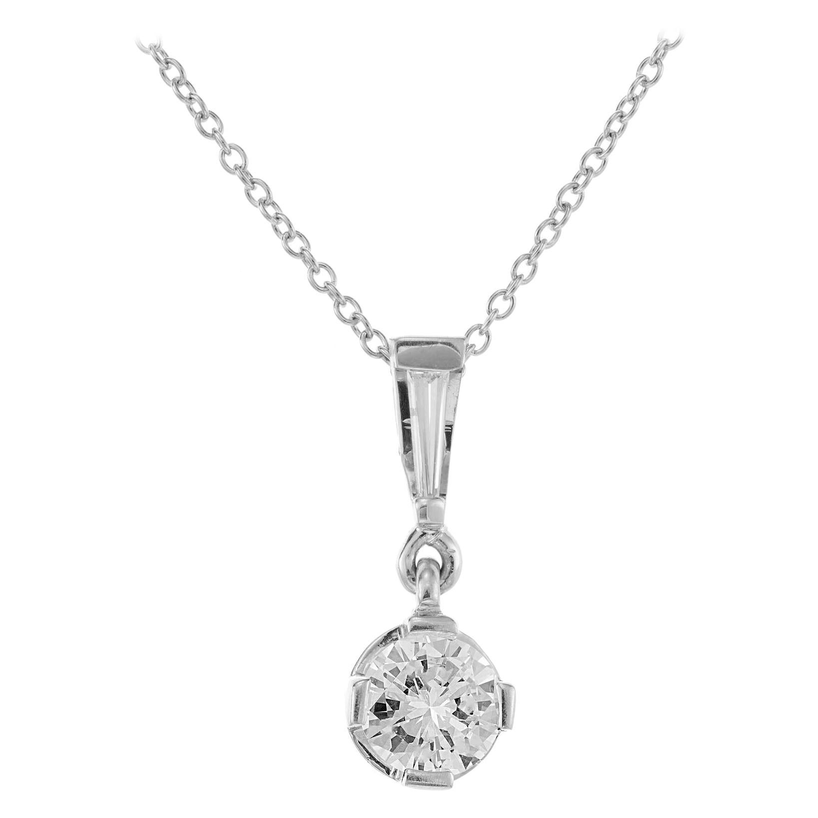 EGL Certified .68 Carat Diamond Platinum Pendant Necklace