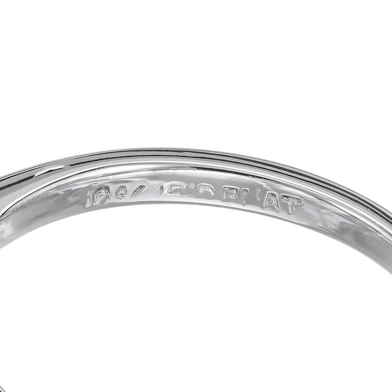EGL Certified .73 Carat Diamond Platinum Three-Stone Engagement Ring For Sale 2