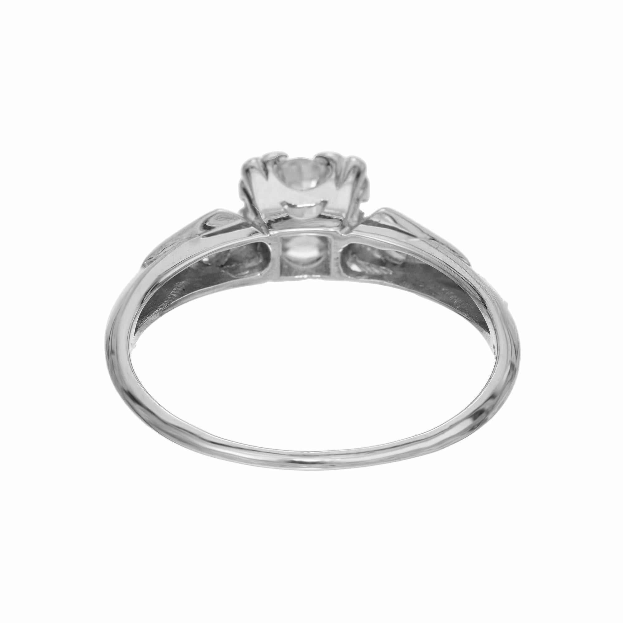 Platin-Verlobungsring, EGL-zertifizierter .75 Karat Diamant mit drei Steinen  im Angebot 1