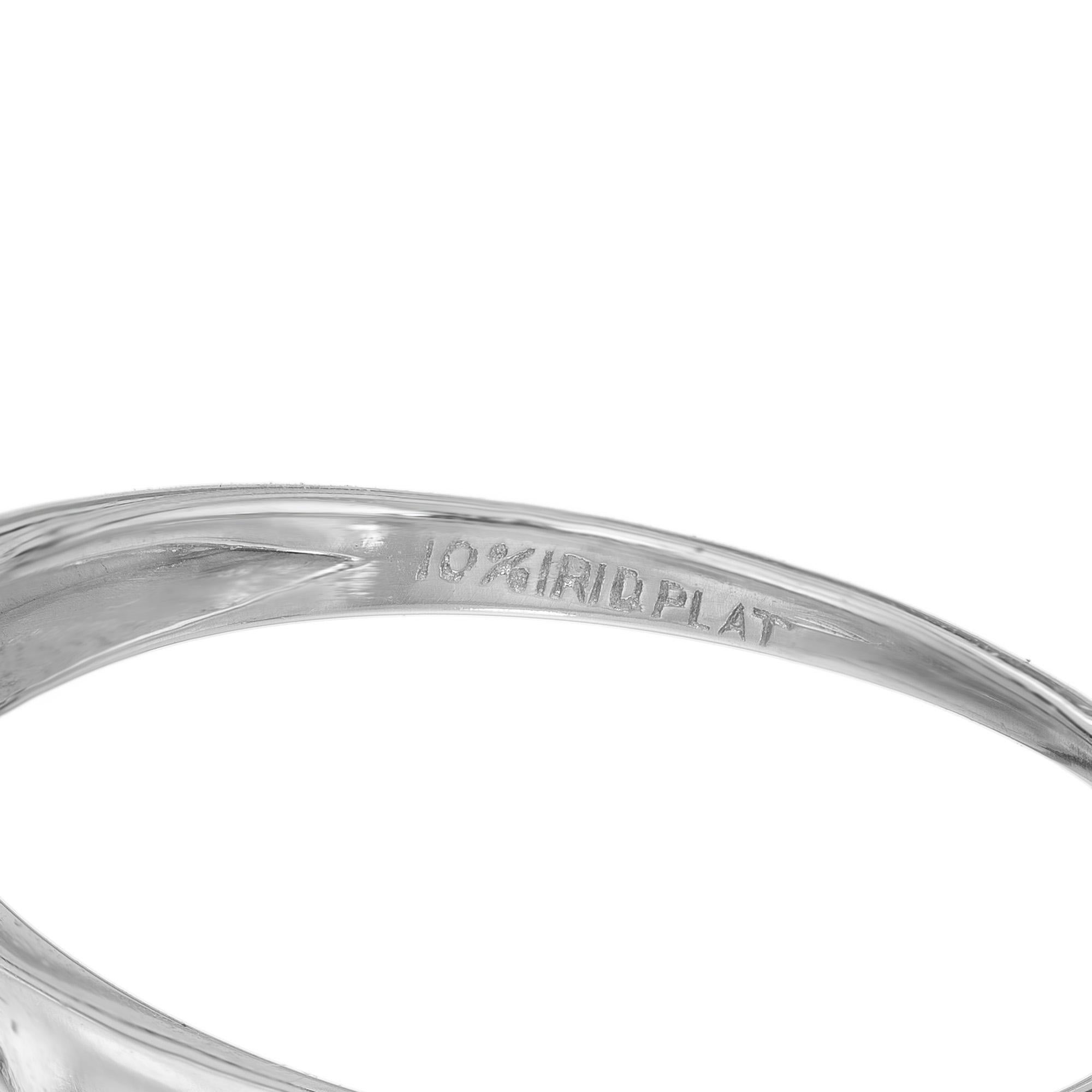 EGL Certified .75 Carat Diamond Three Stone Platinum Engagement Ring  For Sale 2
