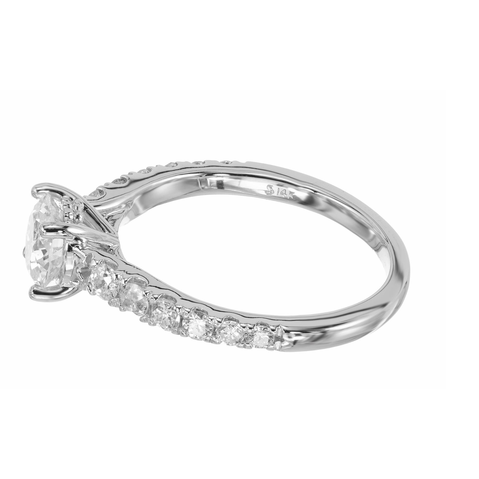 Bague de fiançailles en or blanc certifiée EGL et ornée d'un diamant de 0,75 carat Pour femmes en vente
