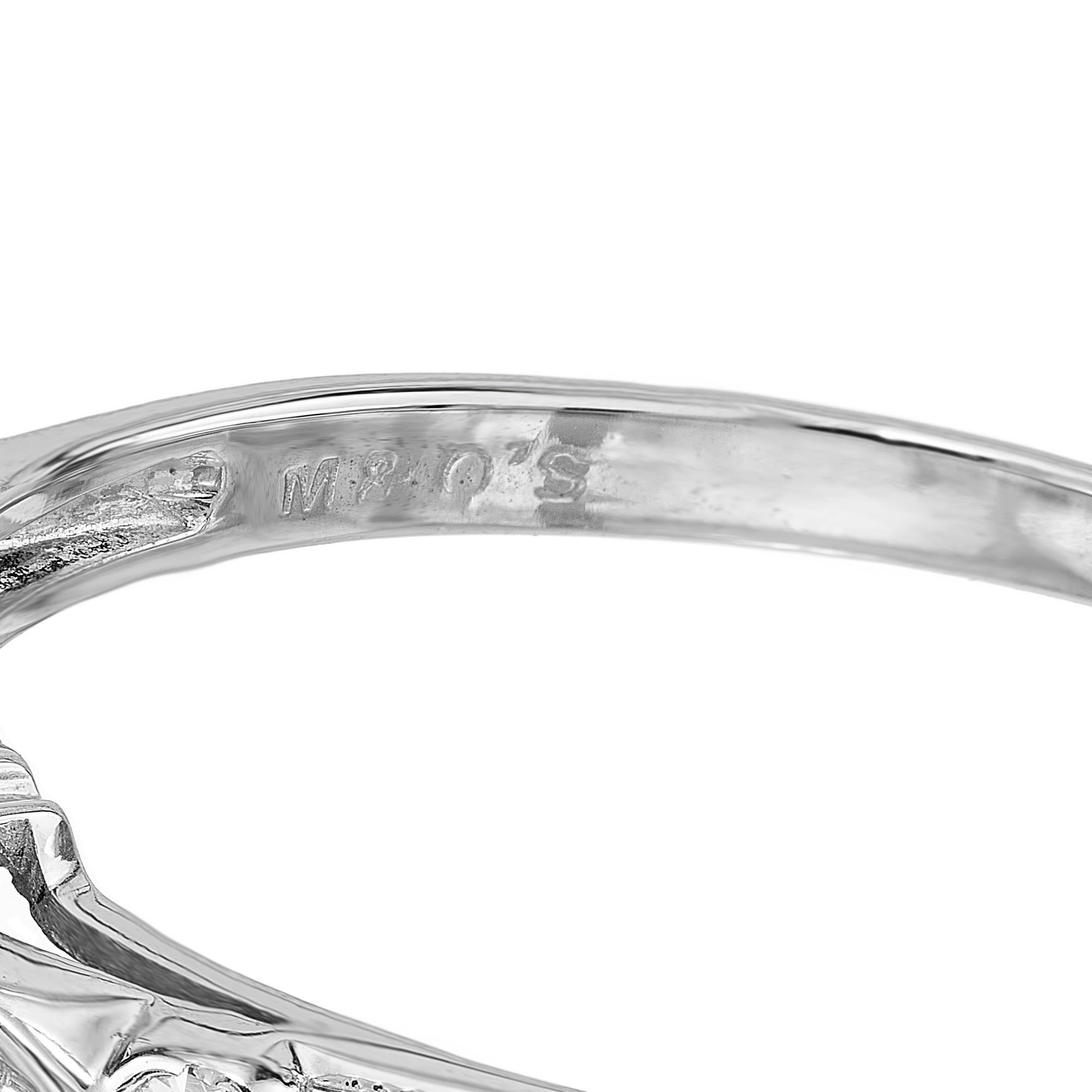 EGL Certified .75 Carat Diamond White Gold Engagement Ring For Sale 1