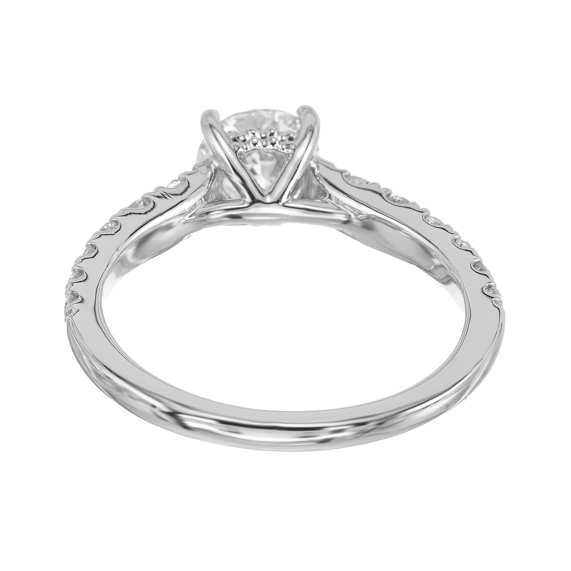 Bague de fiançailles en or blanc certifiée EGL et ornée d'un diamant de 0,75 carat en vente 1