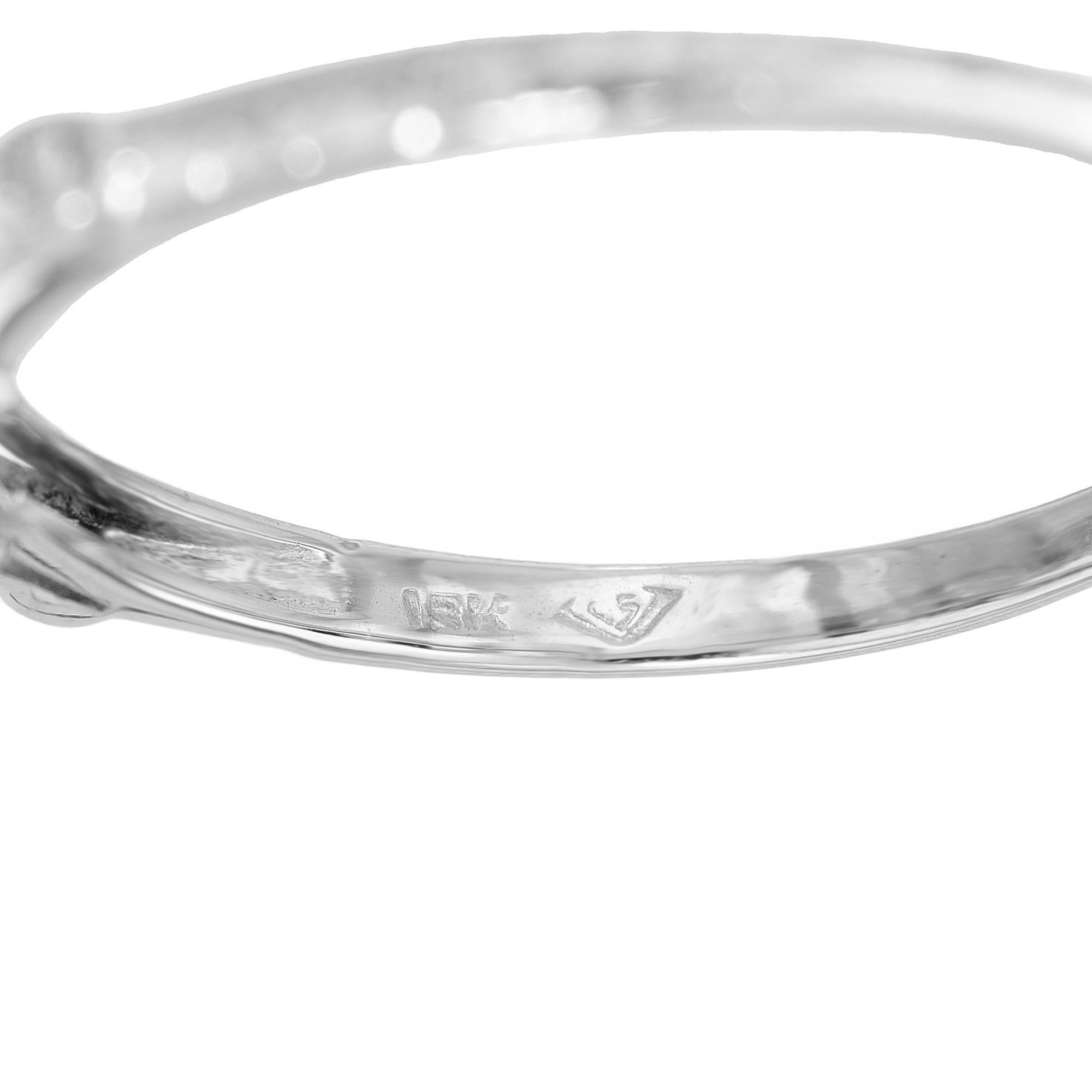 EGL Certified .75 Carat Diamond White Gold Engagement Ring For Sale 2