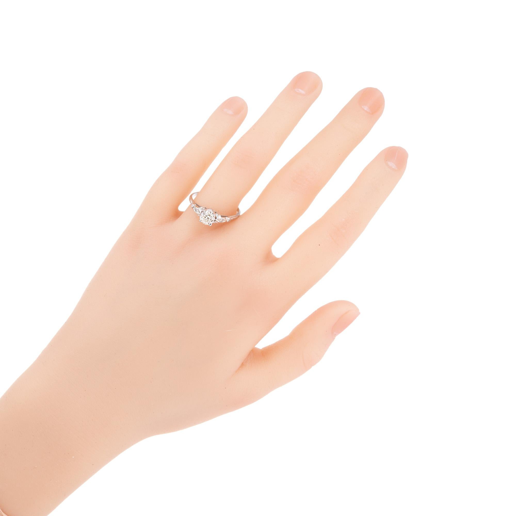 EGL Certified .75 Carat Diamond White Gold Engagement Ring For Sale 3