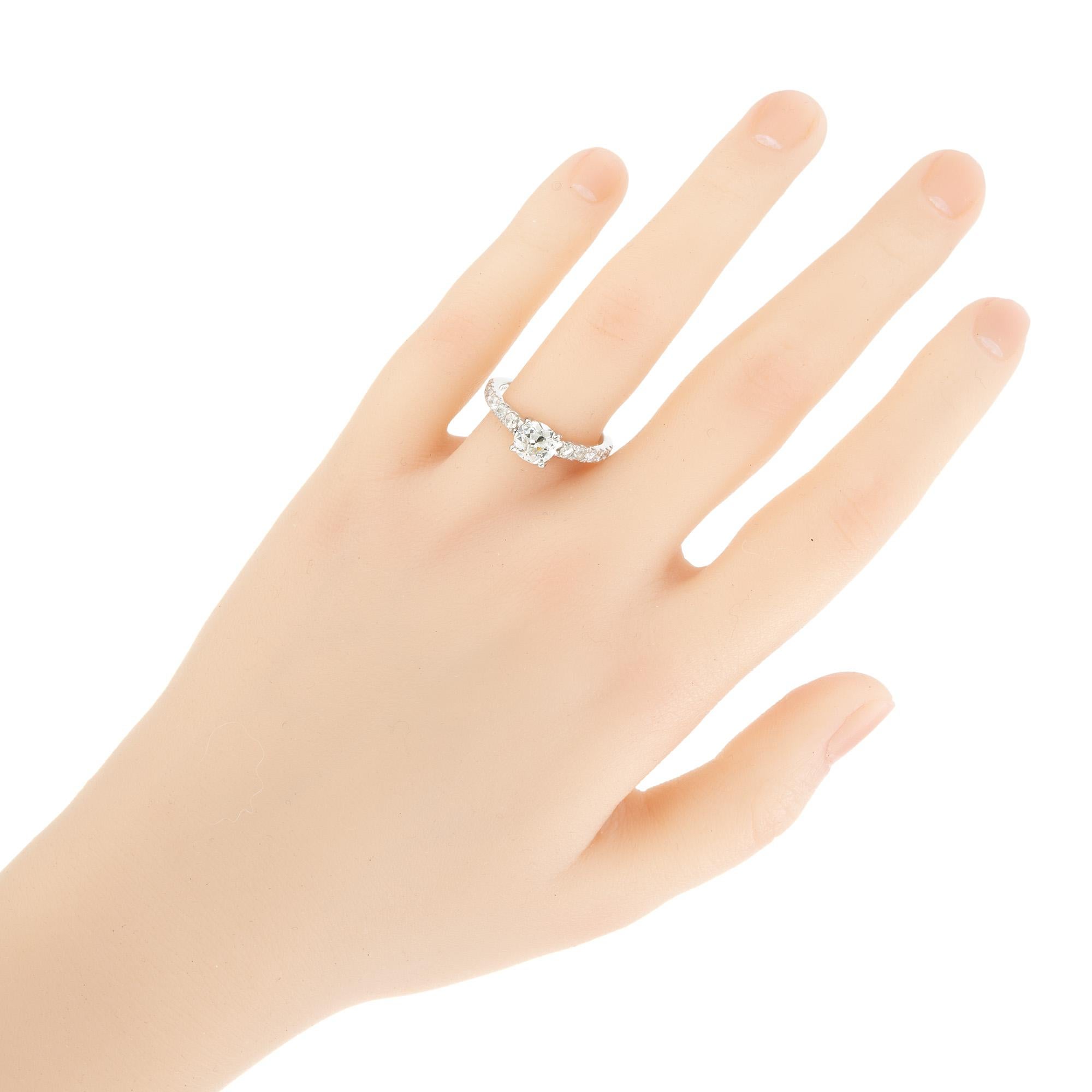 Bague de fiançailles en or blanc certifiée EGL et ornée d'un diamant de 0,75 carat en vente 3