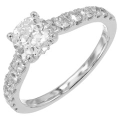 Bague de fiançailles en or blanc certifiée EGL et ornée d'un diamant de 0,75 carat