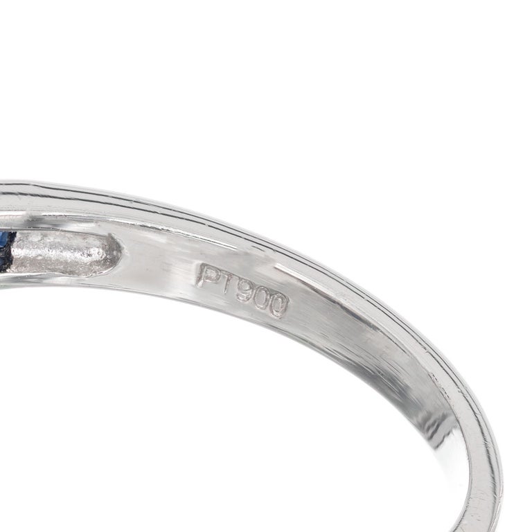 Peter Suchy EGL Certified .77 Carat Diamond Sapphire Platinum Engagement Ring For Sale 2
