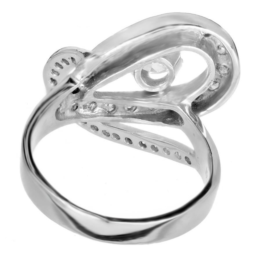 EGL Certified .80 Carat Diamond Open Swirl Platinum Cocktail Ring For Sale 1