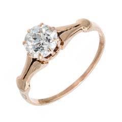EGL-zertifizierter .82 Karat antiker europäischer Diamant-Verlobungsring aus Roségold