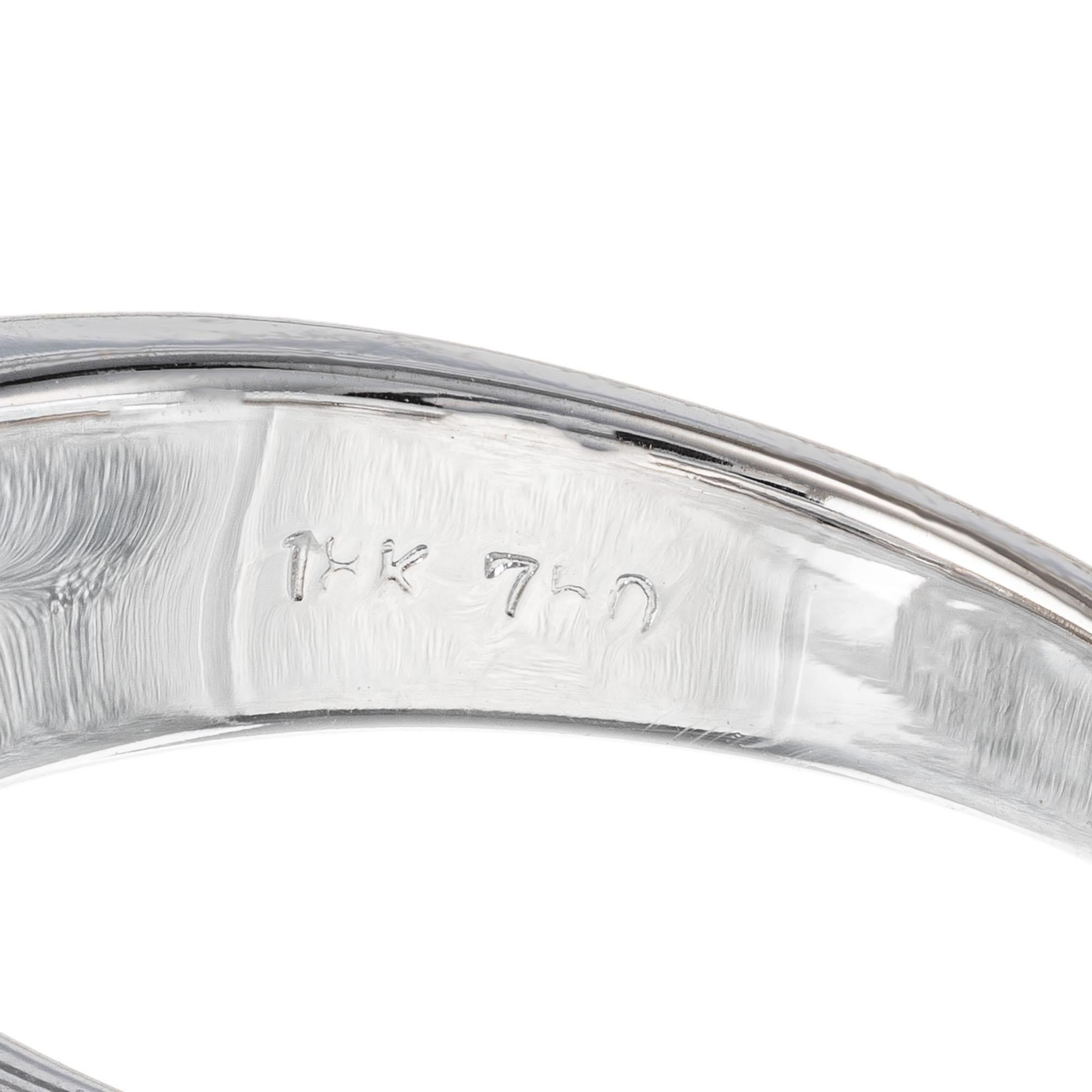 Women's EGL Certified .87 Carat Diamond White Gold Split Shank Engagement Ring For Sale