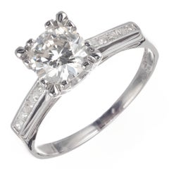 EGL Certified .89 Carat Diamond Platinum Engagement Ring